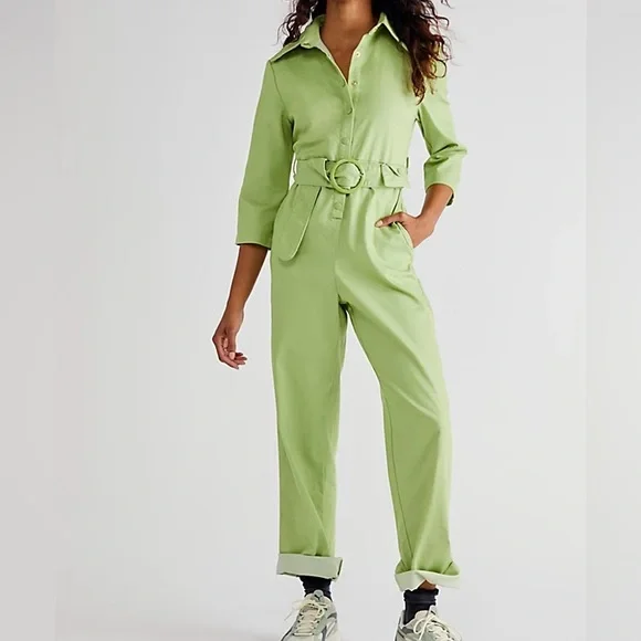 NWT House of Sunny Golden Years green coverall jumpsuit boiler suit - Picture 1 of 9
